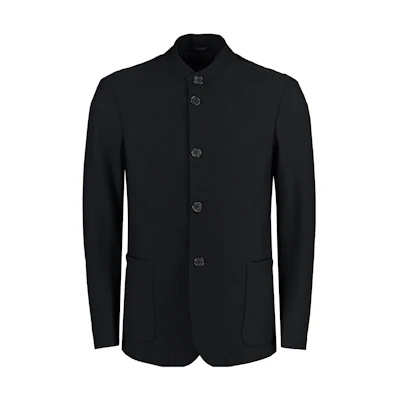 Giorgio Armani Black Solid Casual Crewneck Long-Sleeve Jacket 3WGGG11UJ0008-UC99