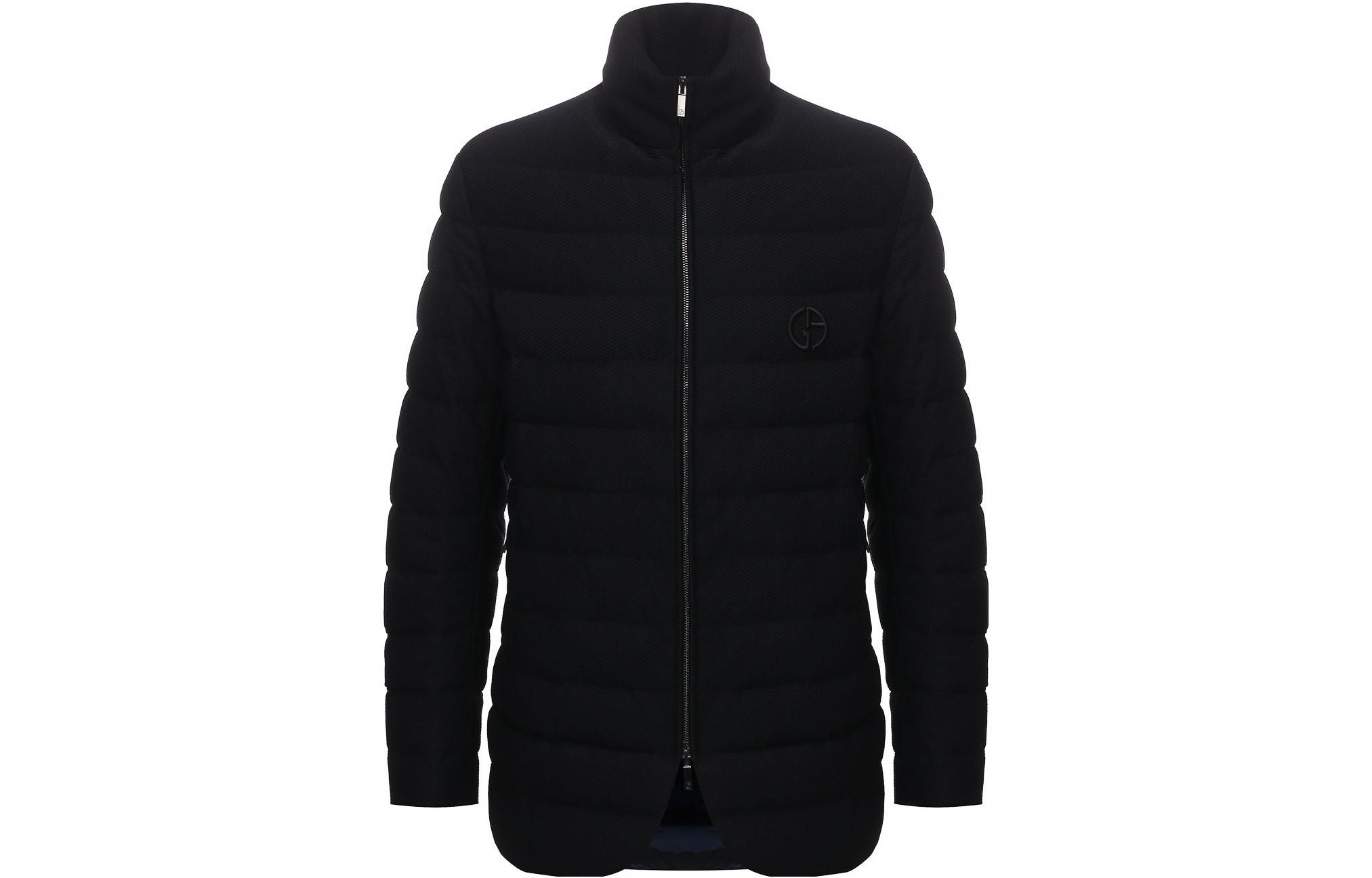 Giorgio Armani Black Solid Color Stand Collar Long Sleeve Jacket 1WGGG0O3-J0008-UC99