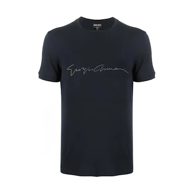Giorgio Armani Blue Crewneck Logo Graphic T-Shirt. 6GST56SJP4ZUBSG