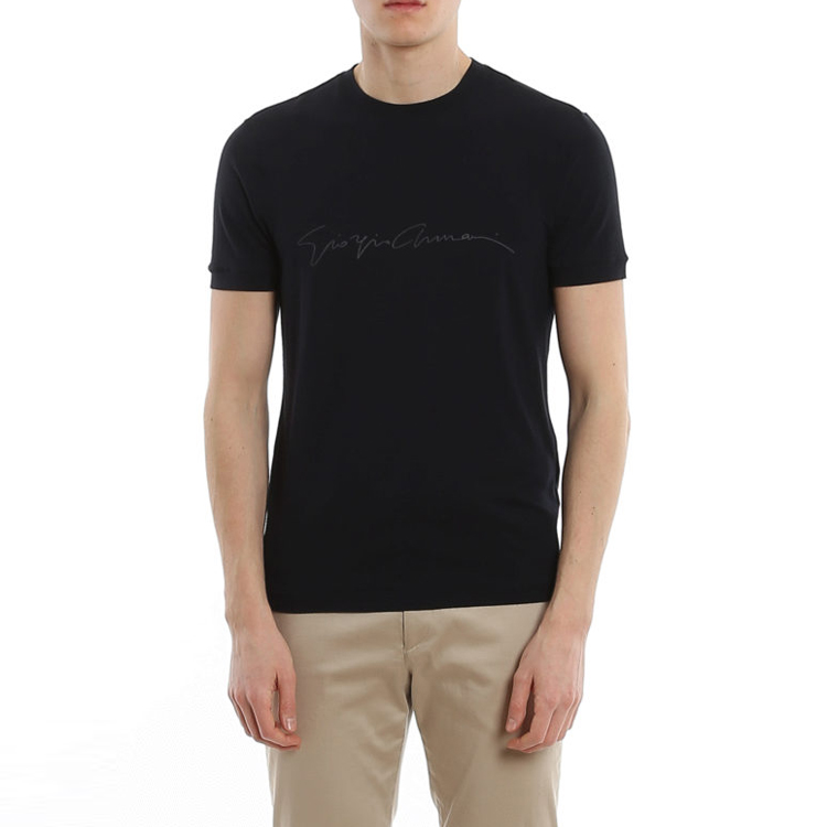 Shop Camiseta Giorgio Armani Azul Cuello Redondo con Logo Gráfico. 6GST56SJP4ZUBSG