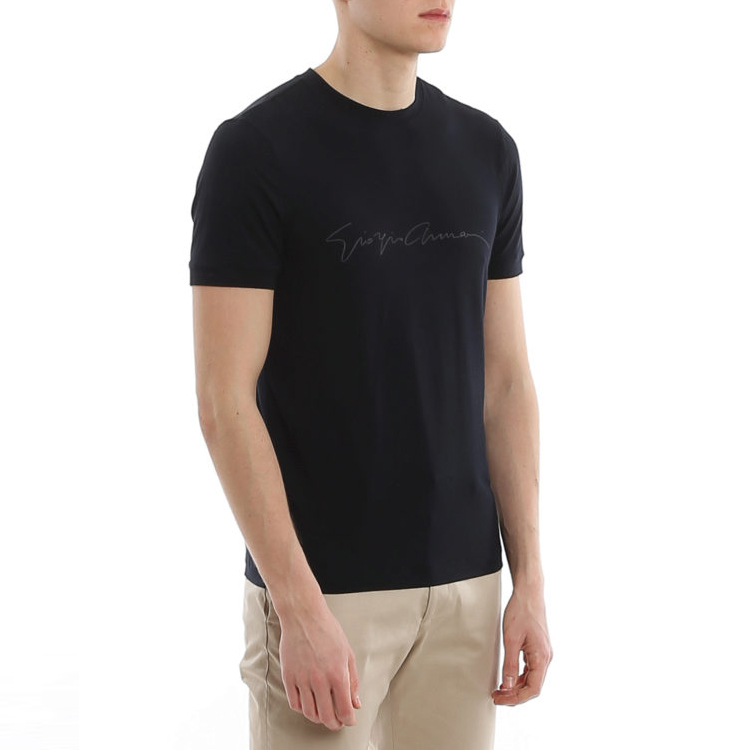 Details for Camiseta Giorgio Armani Azul Cuello Redondo con Logo Gráfico. 6GST56SJP4ZUBSG