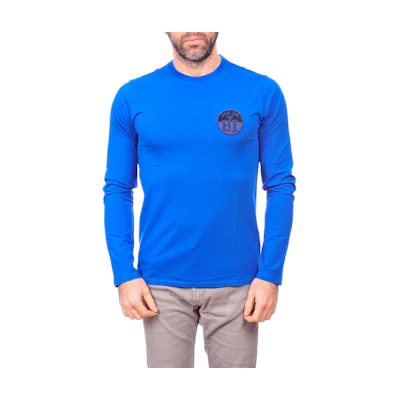 Giorgio Armani Blue Crewneck Pullover Slim-Fit Sweatshirt Long Sleeve B6H21DABLU