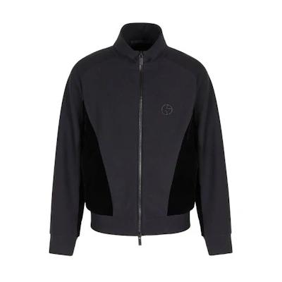 Giorgio Armani Colorblock Embroidered Logo Zip Jacket Men’s Multicolor 3WGOB0AGJ004I1UC99