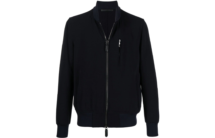 Giorgio Armani FW21 Black Lightweight Jacket with Ribbed Details 1SGOB04RT02I8-UBUV