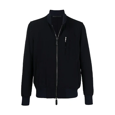 Giorgio Armani FW21 Black Lightweight Jacket with Ribbed Details 1SGOB04RT02I8-UBUV