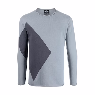 Giorgio Armani FW21 Colorblock Graphic Crewneck Sweatshirt Grey () 6KSM23SM18ZF8EC