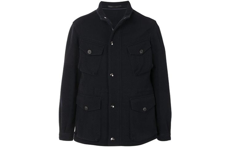 Giorgio Armani FW21 Herringbone Pattern Jacket Black 0WGOC04GJ-0038