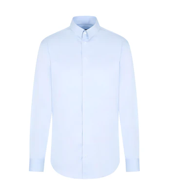 GIORGIO ARMANI FW21 Light Blue Minimalist Button-Down Long Sleeve Shirt 8WGCCZMNTZ064-UA30