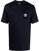GIORGIO ARMANI FW21 Logo Crewneck Short Sleeve T-Shirt Navy Blue Fashion 6KSM74-SJKLZ-UBWF GIORGIO ARMANI FW21 Logo Crewneck Short Sleeve T-Shirt Navy Blue Fashion 6KSM74-SJKLZ-UBWF