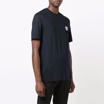 ジョルジオ アルマーニ FW21 ロゴ クルーネック 半袖 Tシャツ ネイビーブルー ファッション 6KSM74-SJKLZ-UBWF Purchase ジョルジオ アルマーニ FW21 ロゴ クルーネック 半袖 Tシャツ ネイビーブルー ファッション 6KSM74-SJKLZ-UBWF