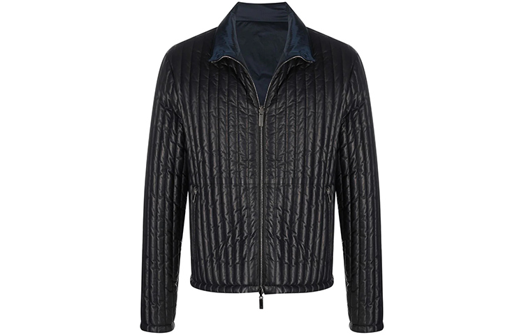 Giorgio Armani FW21 Reversible Quilted Stand Collar Jacket Black () BSR82PBSP82099
