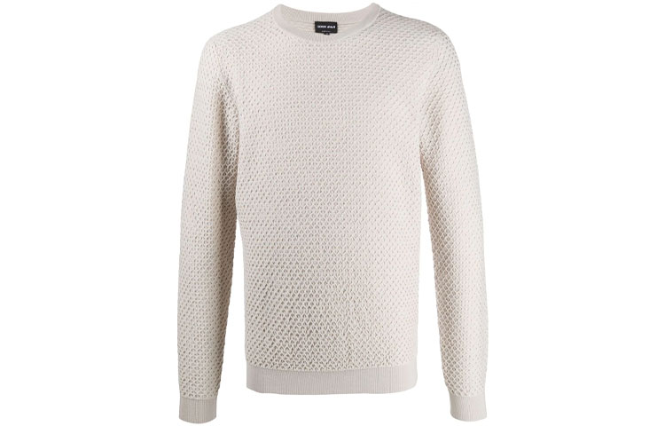 Giorgio Armani FW21 Textured Crewneck Sweatshirt White () 6HSMA1-SMA1Z-U1KC