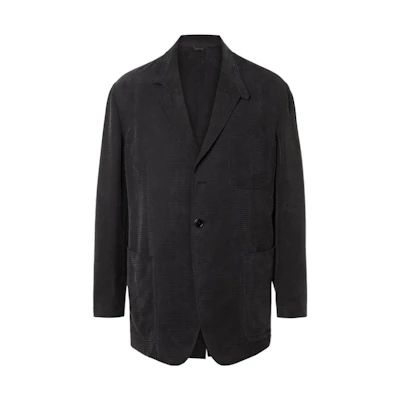 GIORGIO ARMANI FW22 Black Single-Breasted Blazer with Lapel Collar. JVM1604571817781
