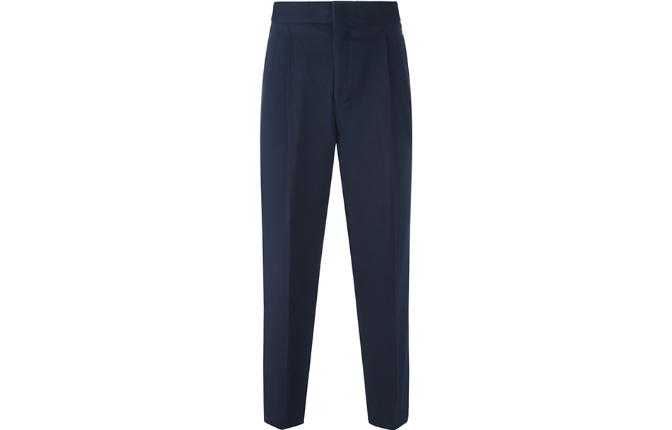 Order GIORGIO ARMANI FW22  Navy High-Waist Straight-Leg Casual Pants. 2WGPP0RB-T01V5-UBUV