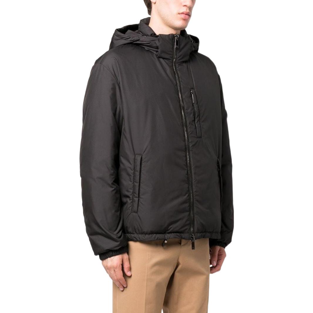 Purchase Giorgio Armani FW22 素色拉鏈連帽外套 - 黑曜石黑 6KSB6B-SN93Z-UC99