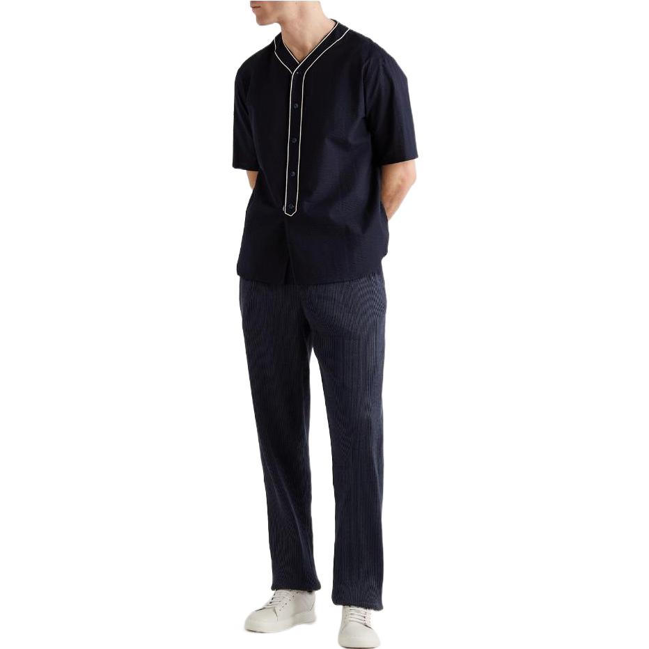 Lookbook GIORGIO ARMANI FW22 Celana Kasual Hitam Garis Mid-Rise Straight JVM1628246009461