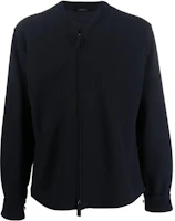 Giorgio Armani FW22 Black Solid V-Neck Zip Jacket 2WGGG0TU-T02R2-UBUV Giorgio Armani FW22 Black Solid V-Neck Zip Jacket 2WGGG0TU-T02R2-UBUV