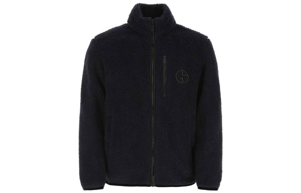 Giorgio Armani FW22 Black Solid Zip Long-Sleeve Casual Jacket 2WGOB07I-J004J-UBWF