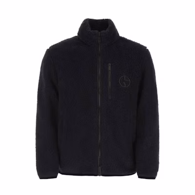 Giorgio Armani FW22 Black Solid Zip Long-Sleeve Casual Jacket 2WGOB07I-J004J-UBWF