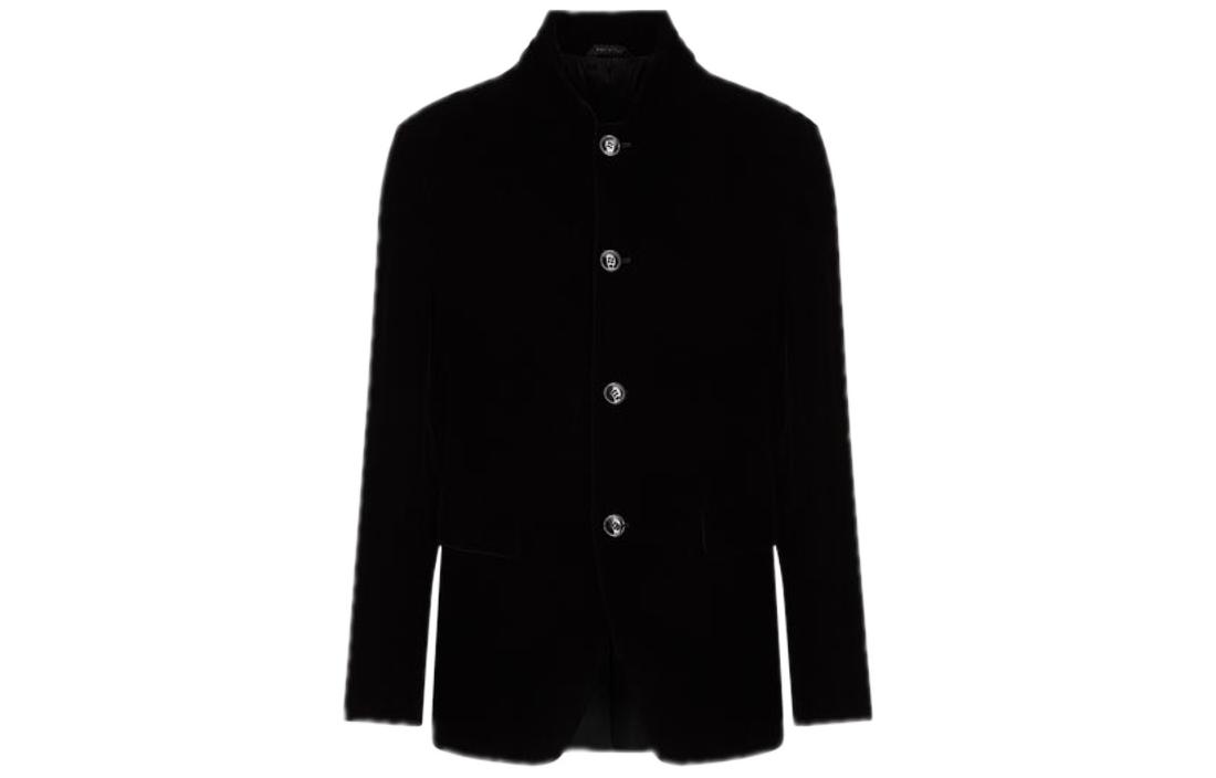 Giorgio Armani FW22 Black Velvet Single-Breasted Short Jacket 1WGGG0PI-T00251-UC99