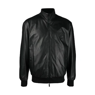 Giorgio Armani FW22 Embossed Logo Relaxed Fit Jacket Black Long Sleeve H3SR89CSP89922