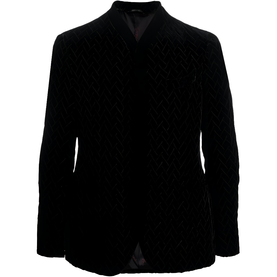 Giorgio Armani FW22 Herringbone Single-Breasted Jacket - Black 2WGGG0WQT03N9-UC99