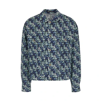Giorgio Armani FW22 Monogram Print Shirt-Style Jacket Blue () 2WGOB07T-T03M2-PZ01