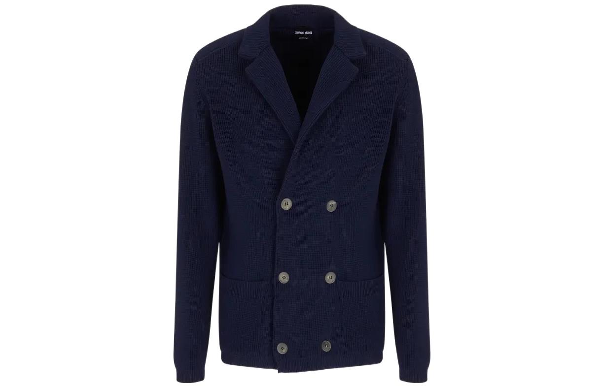 Giorgio Armani FW22 Navy Double-Breasted Lapel Jacket 6LSG07-SM07Z-UBV4
