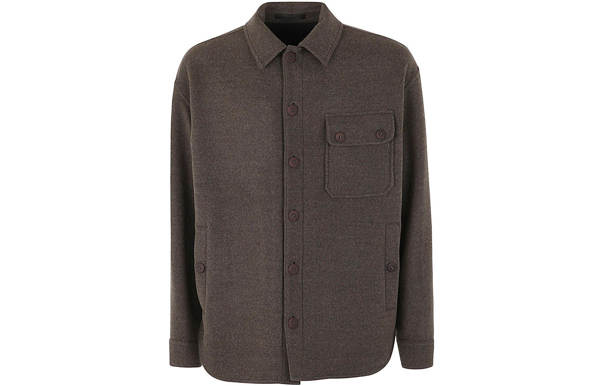 Giorgio Armani FW22 Solid Color Single-Breasted Grey Straight Jacket 2WGCC03RT03MXF8U8