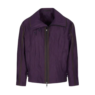 Giorgio Armani FW22 Solid Color Zip-Up Jacket Purple 2SGOB06XT01LW-UACM
