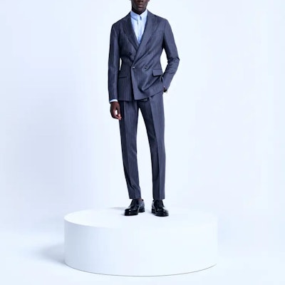 GIORGIO ARMANI FW22 Camisa Hombre Rayas Manga Larga Relajada Azul Claro 8WGCCZMN-TZB31-F9TQ Lookbook GIORGIO ARMANI FW22 Camisa Hombre Rayas Manga Larga Relajada Azul Claro 8WGCCZMN-TZB31-F9TQ