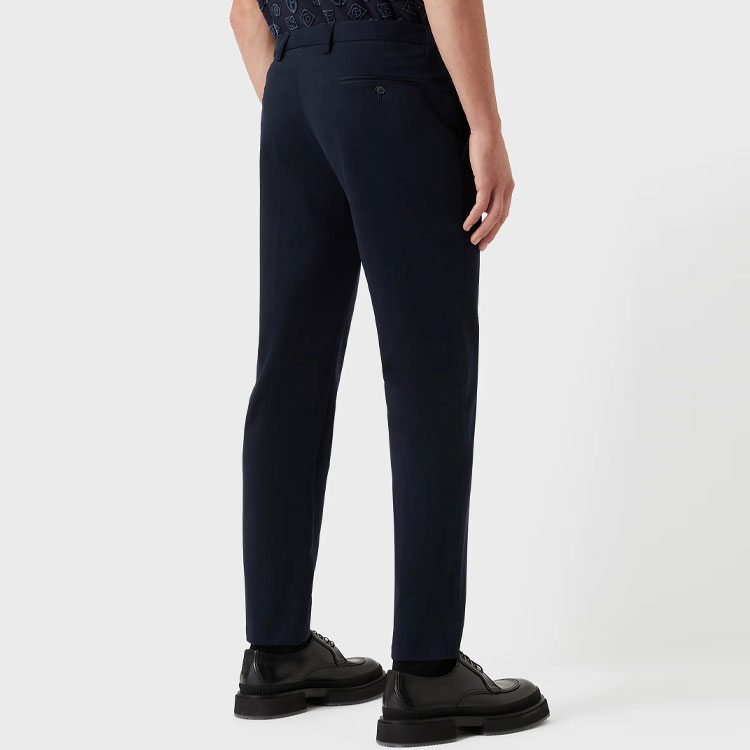 Shop GIORGIO ARMANI FW23  Solid Straight-Leg Mid-Waist Casual Pants 0WGPP0DTT01V5UBUV