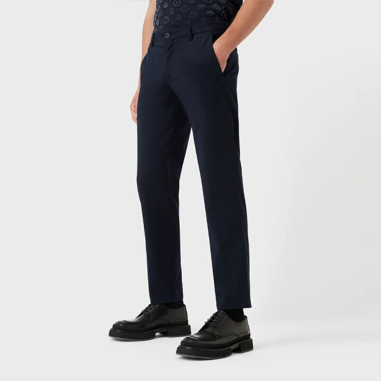 Purchase GIORGIO ARMANI FW23  Solid Straight-Leg Mid-Waist Casual Pants 0WGPP0DTT01V5UBUV