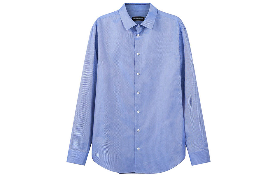 Giorgio Armani Geometric Print Long Sleeve Shirt  Blue 8WGCCZ97-TZB28-F9TQ