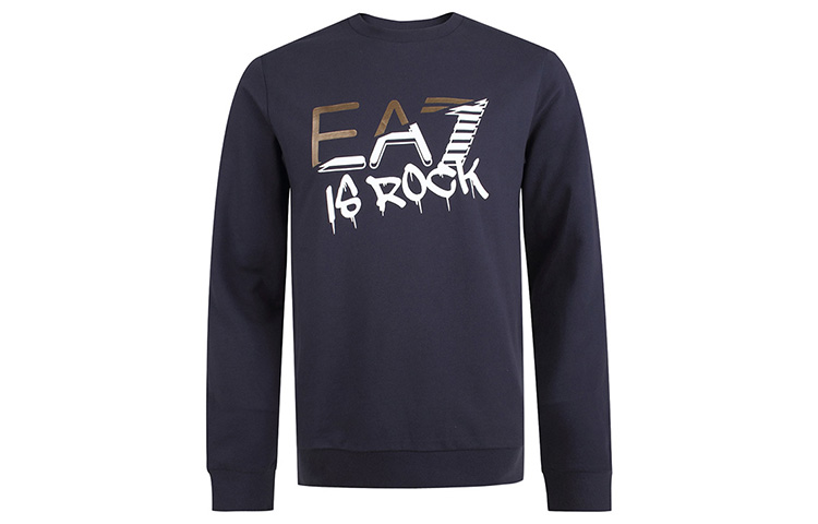 Giorgio Armani Graffiti Print Long Sleeve Sweatshirt Men’s Deep Blue 3HPMA7-PJ05Z-1554