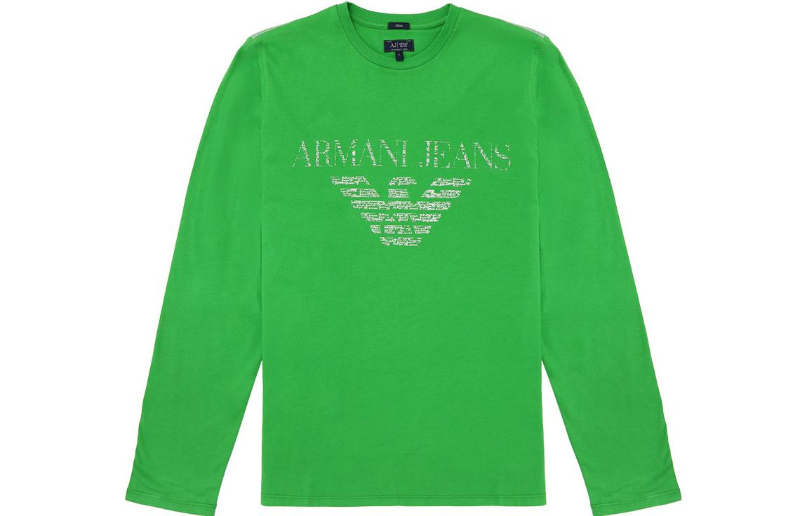 Giorgio Armani Green Loose Fit Crewneck Long Sleeve Sweatshirt Z6H72UL-16