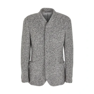 Giorgio Armani Grey Textured Knit Long-Sleeve Jacket 3SGGG0YX-T04L7-1U8KJ