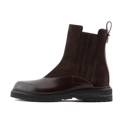 Giorgio Armani Leather Chelsea Boot 'Brown'