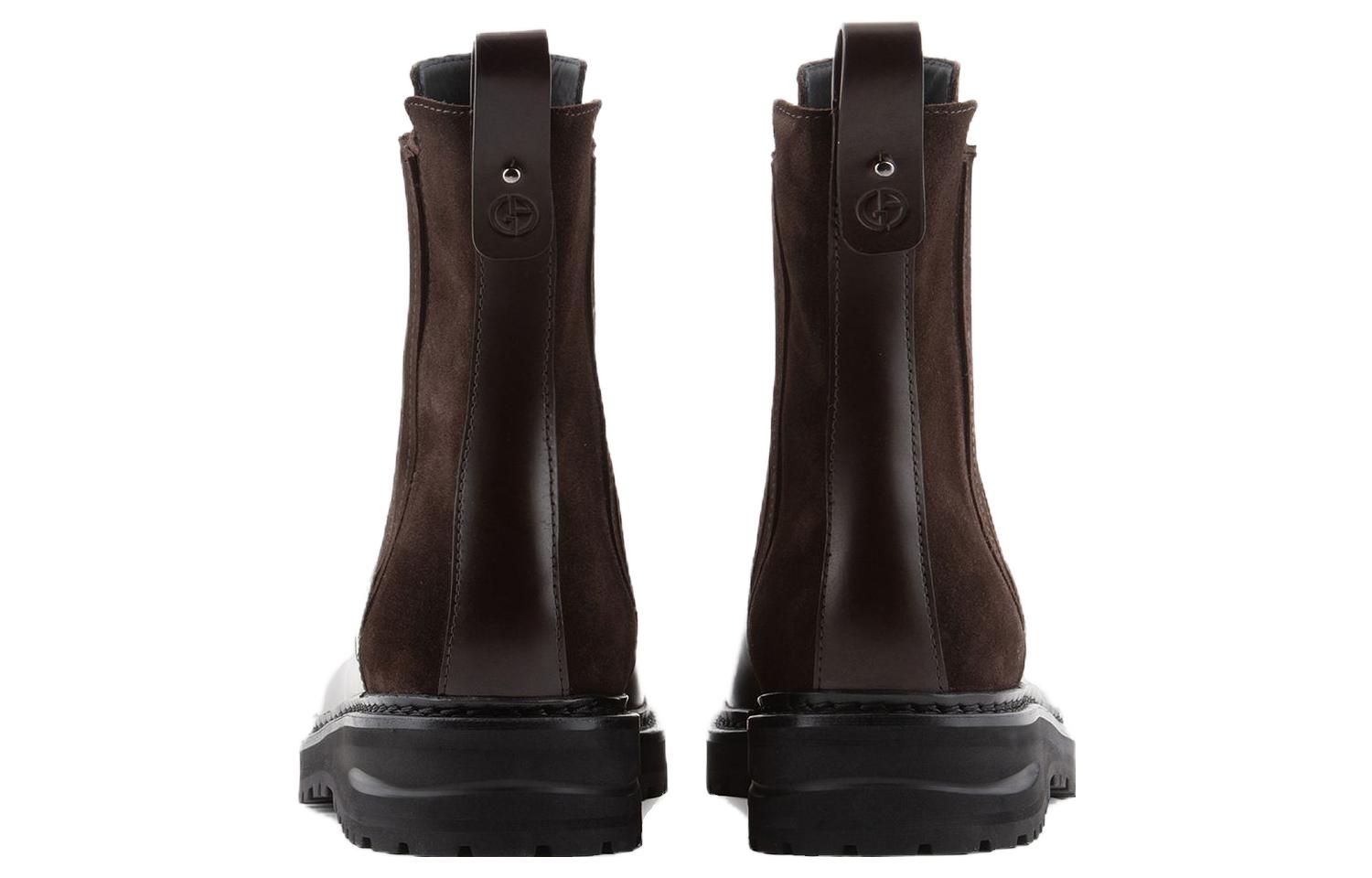 Lookbook 조르지오 아르마니 브라운 레더 첼시 부츠 X2M352XN9261K353