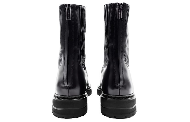 Lookbook Giorgio Armani Boots Kulit Pendek 'Fashion Zipper Hitam' X2M355XN9341K001