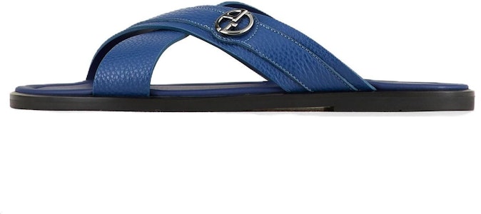 乔治·阿玛尼 蓝黑色皮革拖鞋 X2P045XM8381B228 Buy 乔治·阿玛尼 蓝黑色皮革拖鞋 X2P045XM8381B228