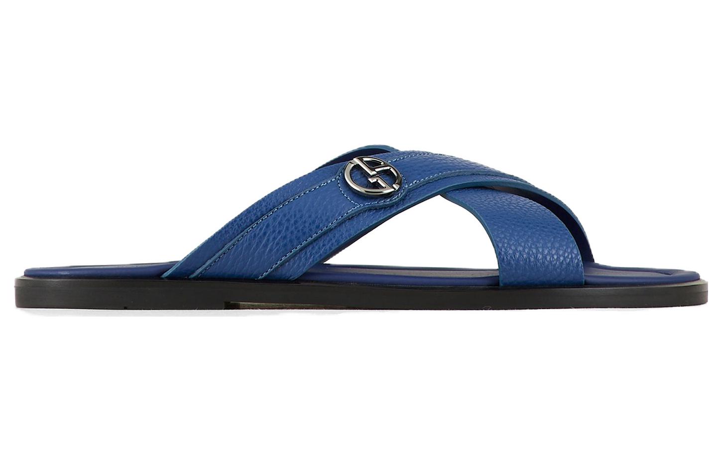 Order Giorgio Armani Leather Slide 'Blue Black' X2P045XM8381B228