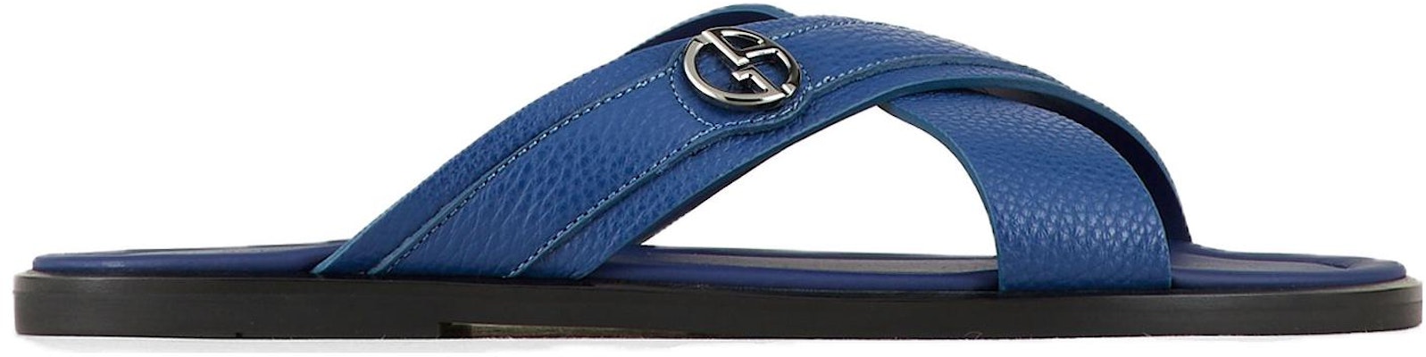 Giorgio Armani Leather Slide 'Blue Black' X2P045XM8381B228 Order Giorgio Armani Leather Slide 'Blue Black' X2P045XM8381B228
