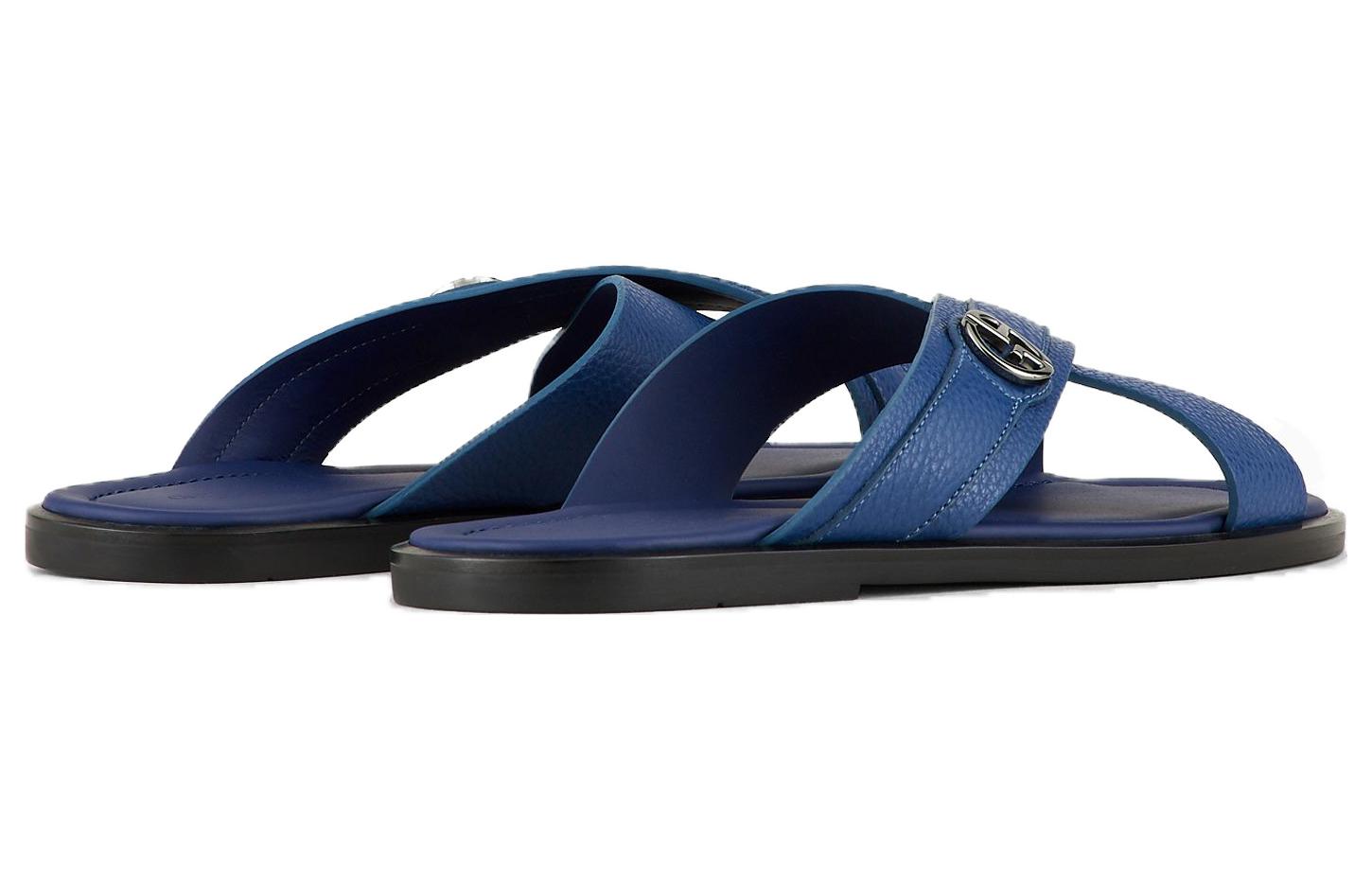 Purchase Giorgio Armani Leather Slide 'Blue Black' X2P045XM8381B228