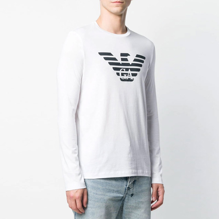 Purchase GIORGIO ARMANI Kaos Pria Logo Print Leher O Putih 8N1T64-JNQZ-0100