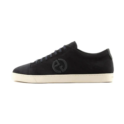 Giorgio Armani Low-Top Suede Sneaker 'Versatile Black Fashion'