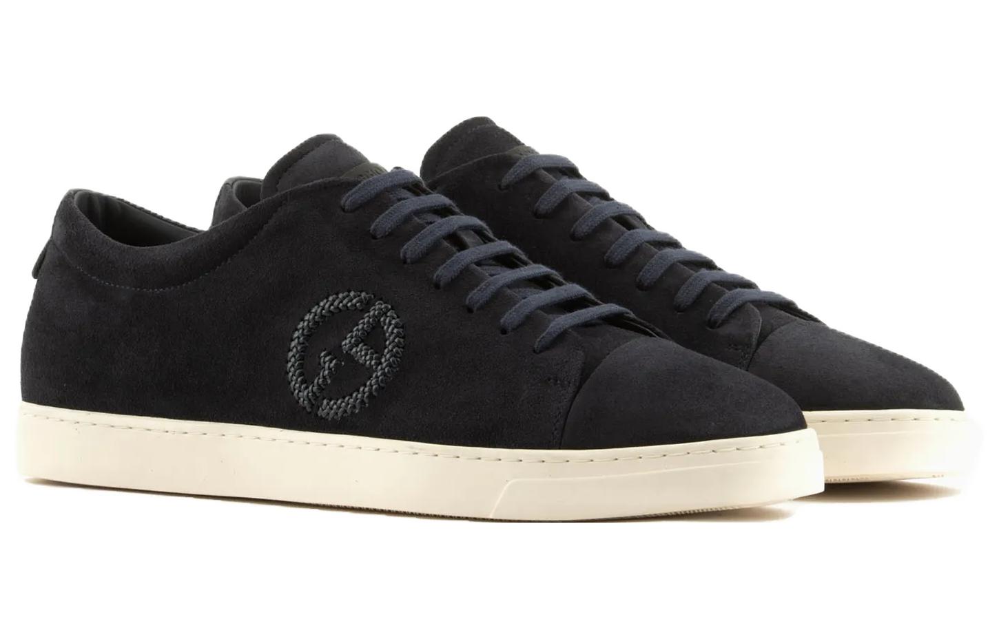 Order Giorgio Armani Low-Top Suede Sneaker 'Versatile Black Fashion' X2X175XN9111E553