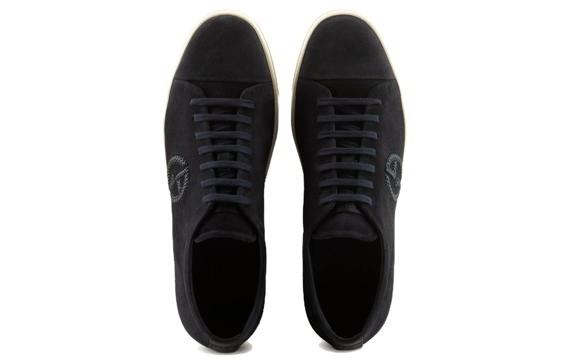 Lookbook Giorgio Armani Low-Top Suede Sneaker 'Versatile Black Fashion' X2X175XN9111E553