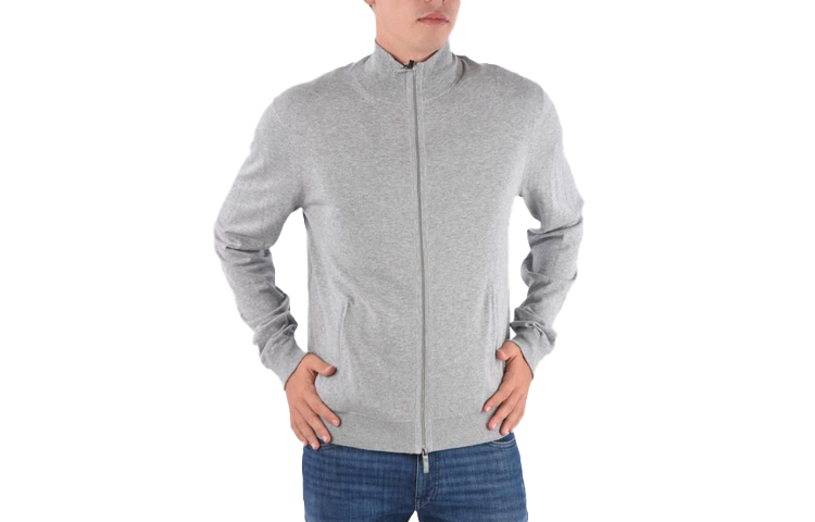 Giorgio Armani Slim Fit Zip-Up Jacket Sweatshirt - Grey 8NZE71-ZMD7Z-3901