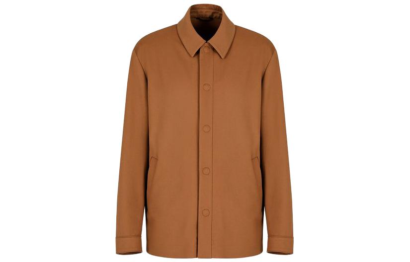 Giorgio Armani Solid Brown Single-Breasted Long Sleeve Blazer Jacket 1WGCC03P-T04FA-U6EC